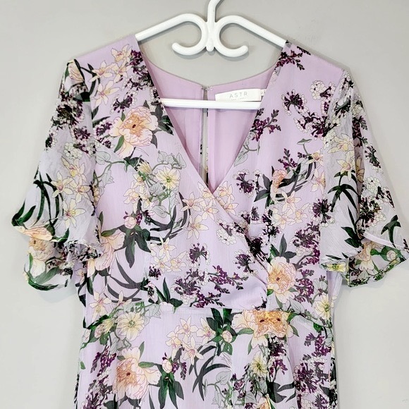 ASTR The Label Cinched Floral Mermaid Dress Sz. Large - Picture 5 of 13